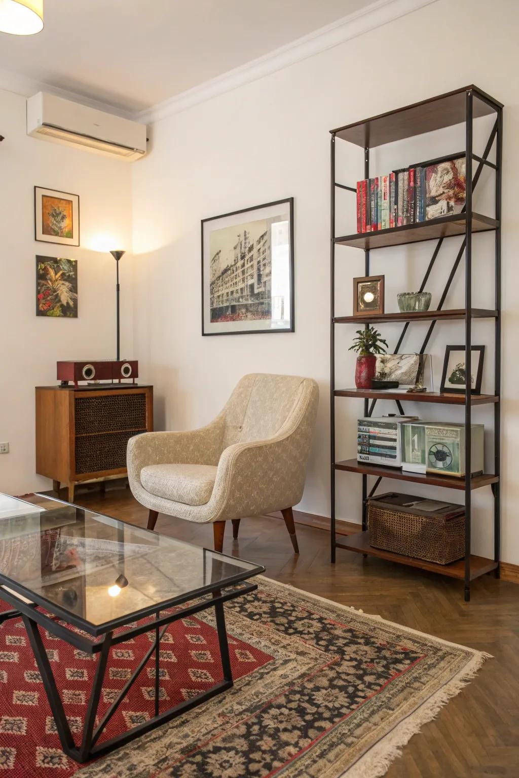 A timeless room featuring a mix of antique and new decor.