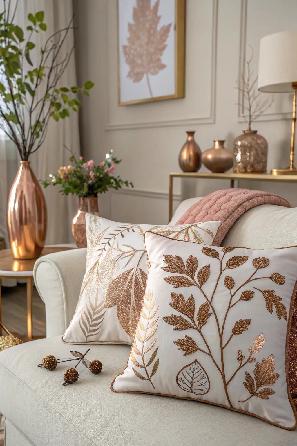 Nature-themed design in sunset sheen adds an organically stylish appearance.