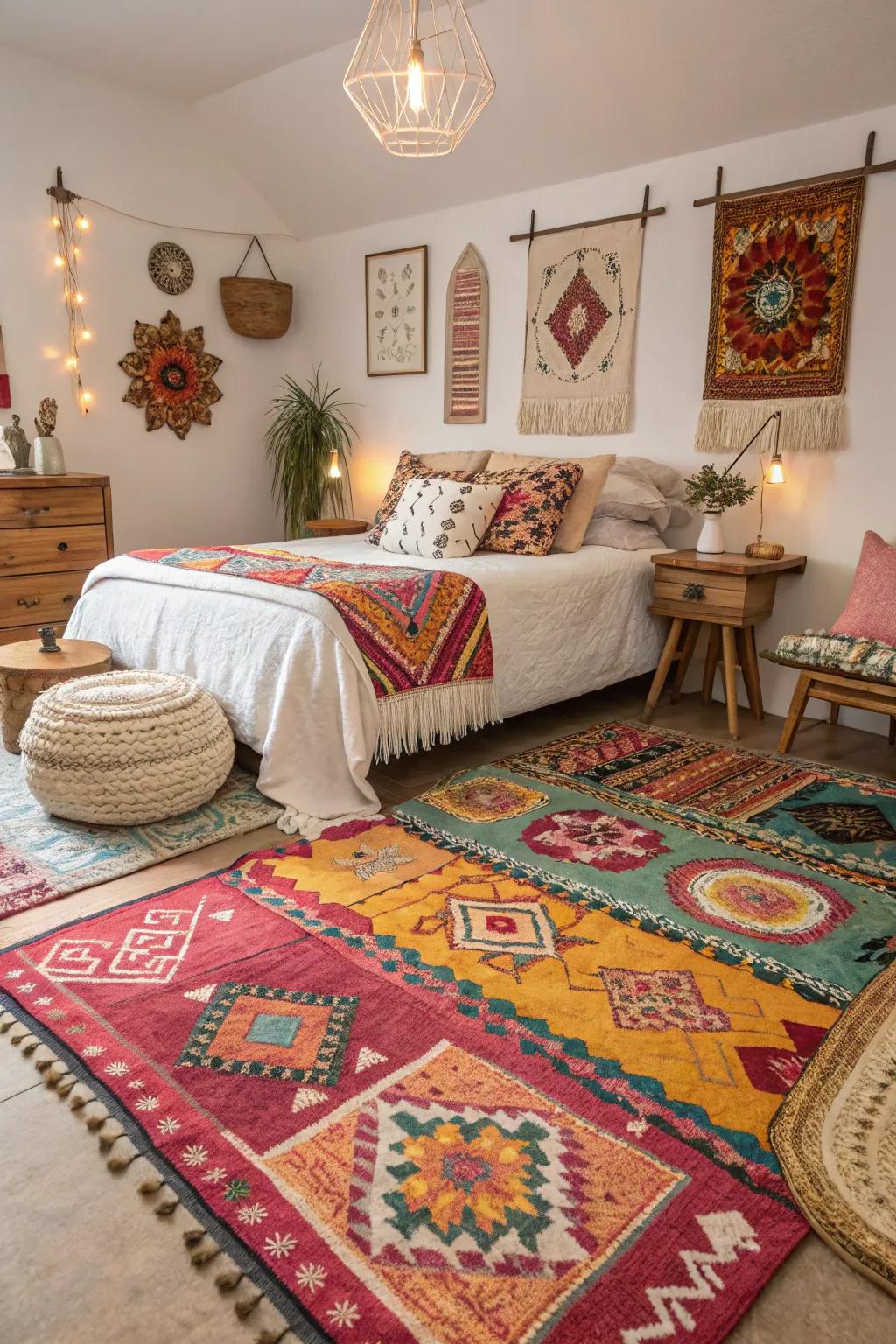 Rugs with mixed aesthetics infuse vitality and individuality into your area.