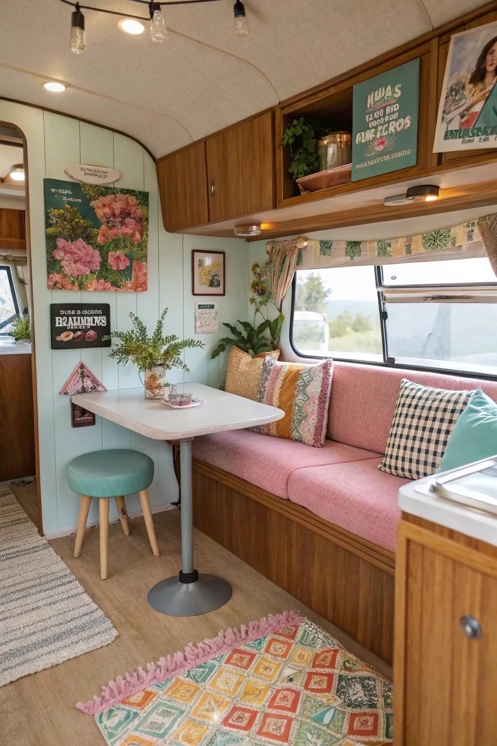 Mid-century modern style includes a retro flair to this RV.