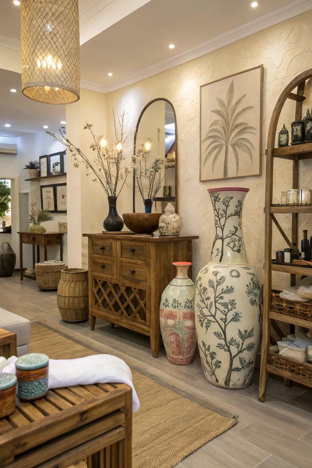 Handcrafted decor injecting personal flair.