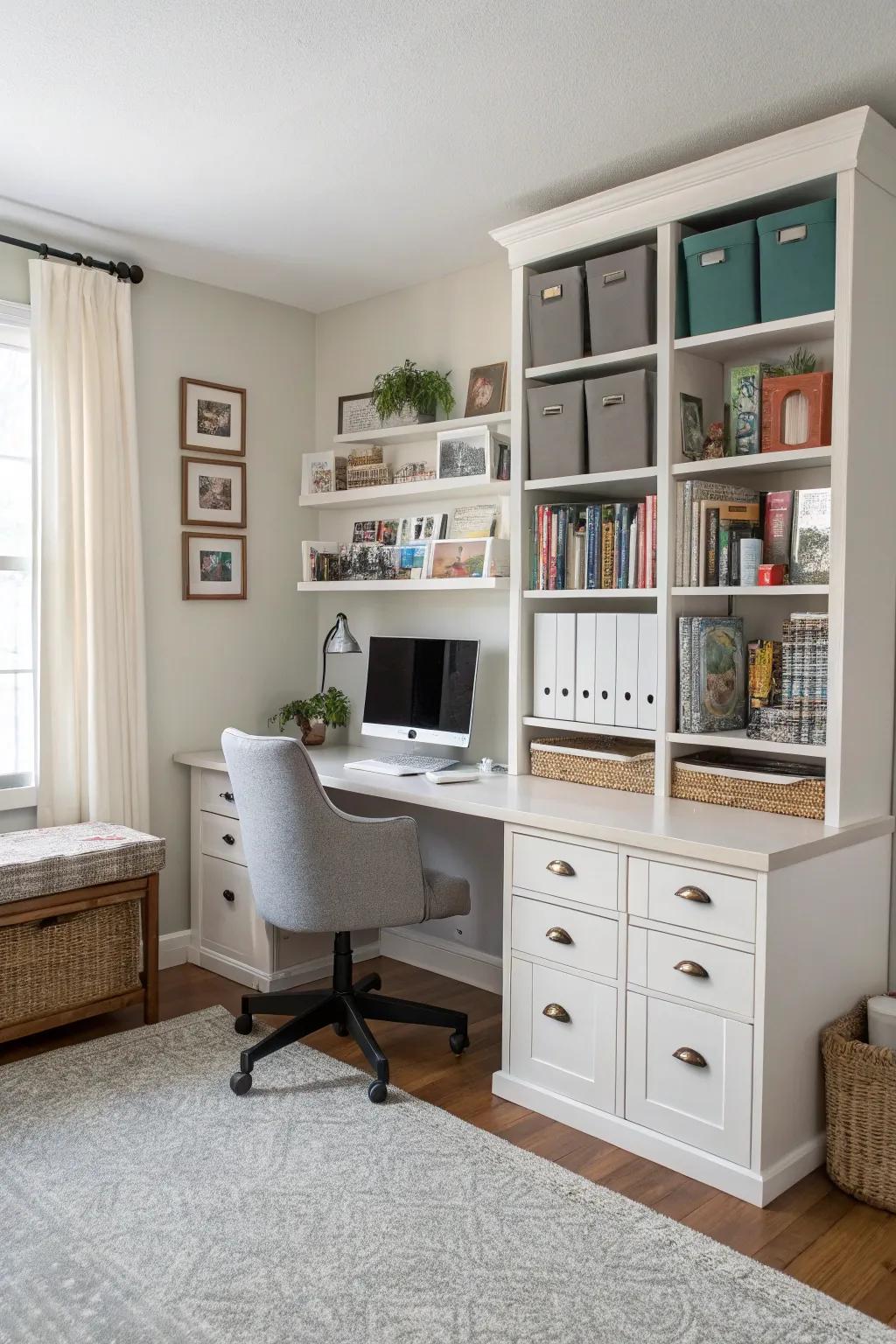 Create a productive home office atmosphere in your living area.