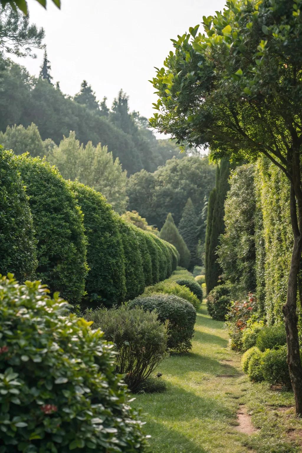 Establish tranquility with organic noise barriers.