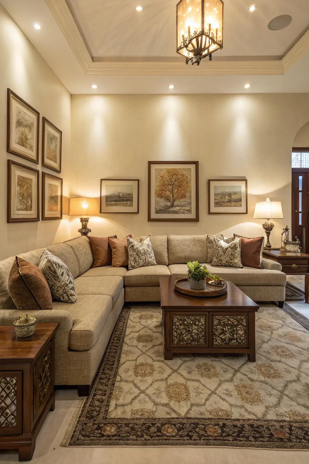 Symmetry in design creates balance and harmony in your sectional area.