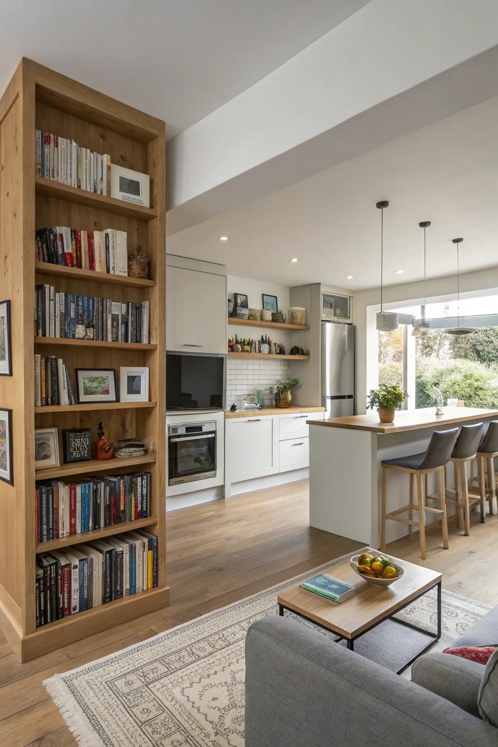 Storage that is integrated provides subtle division.