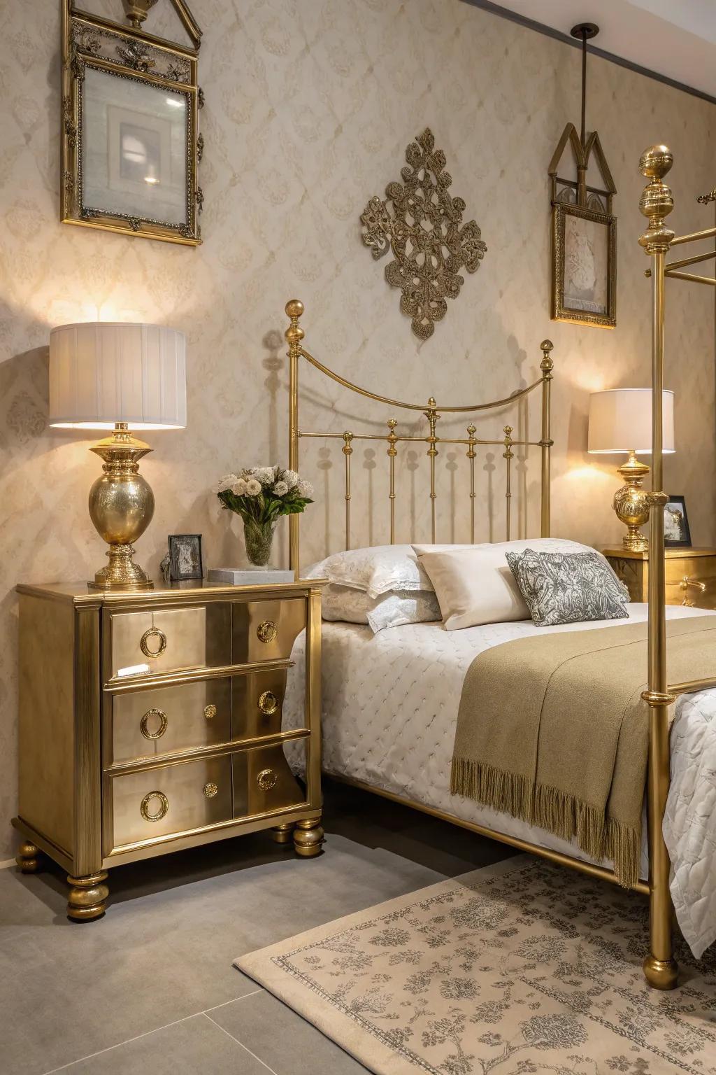 Glamour through metallic sheens.