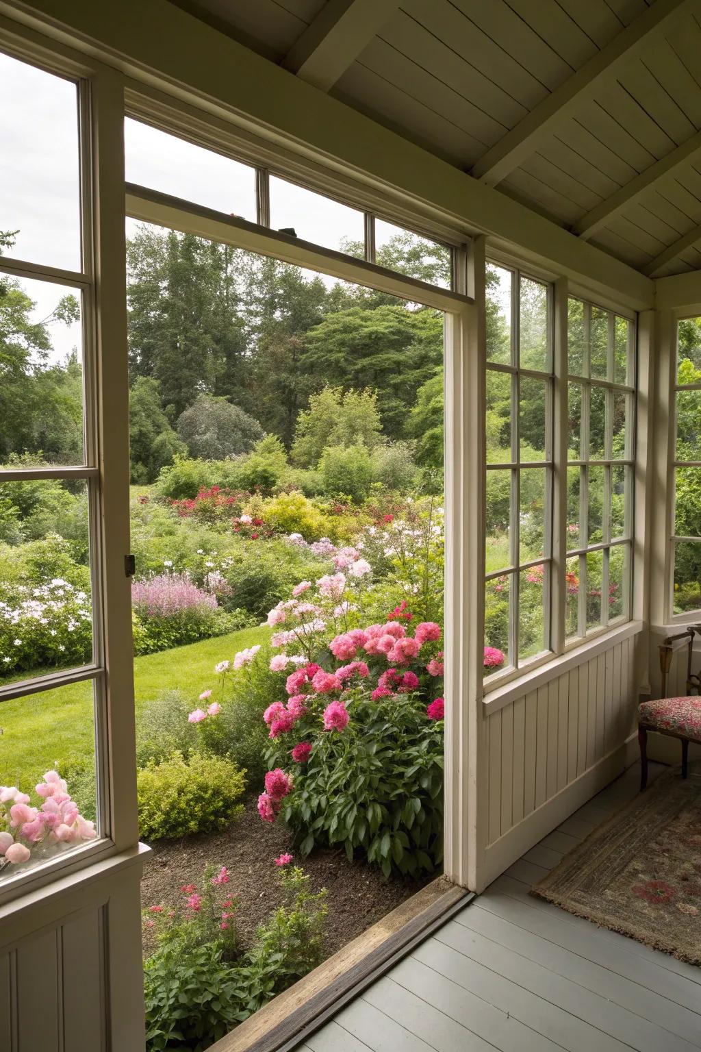 Garden views add to the tranquility of your bunkhouse.