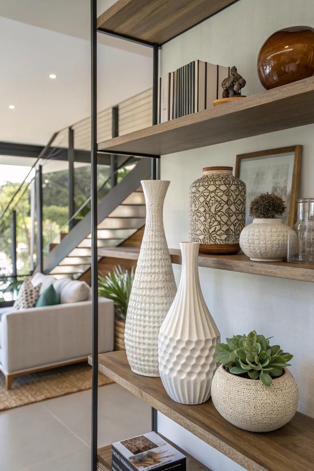 Varying item altitudes injects visual appeal to displays.