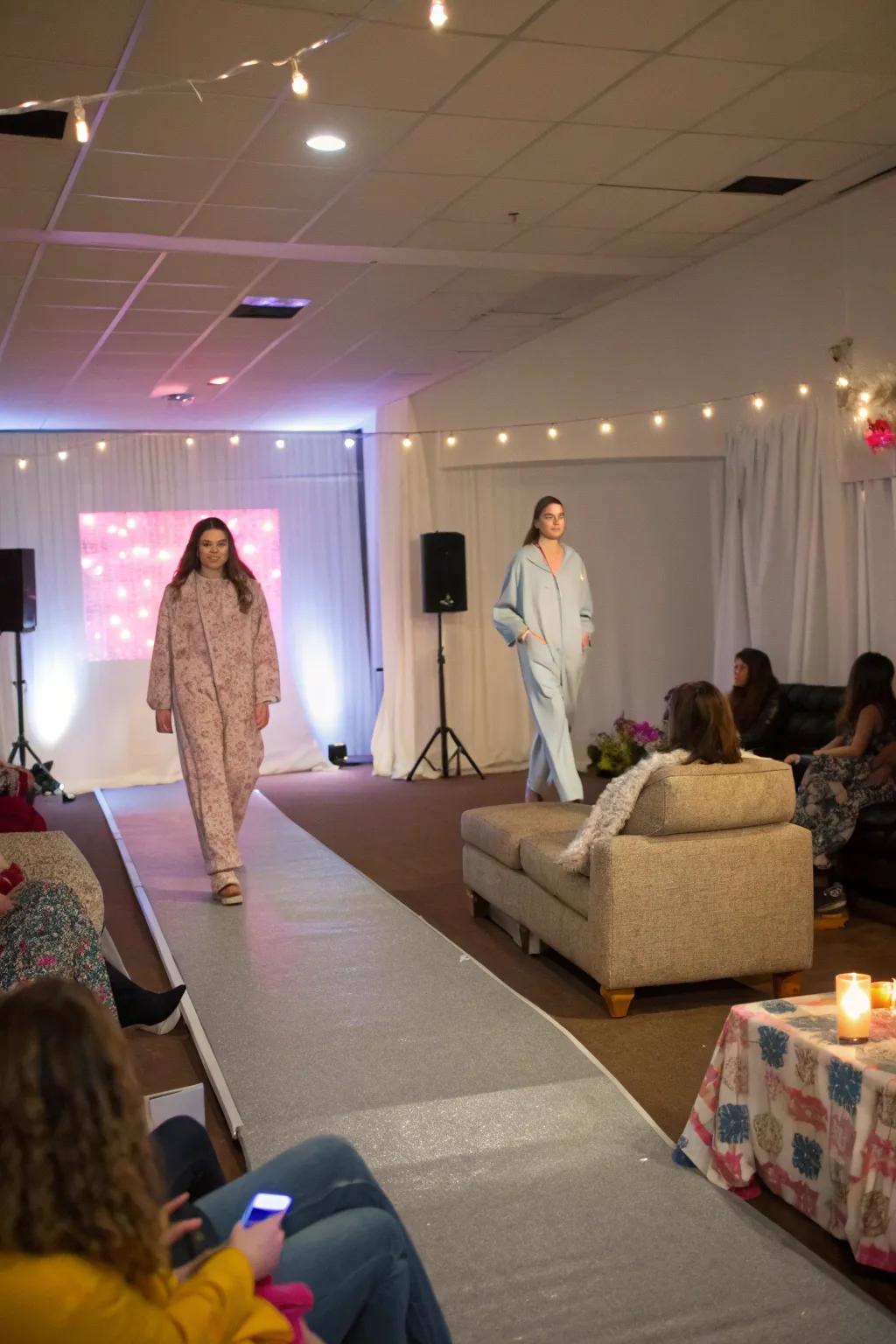 Strut the runway in style using a playful nightwear fashion event.