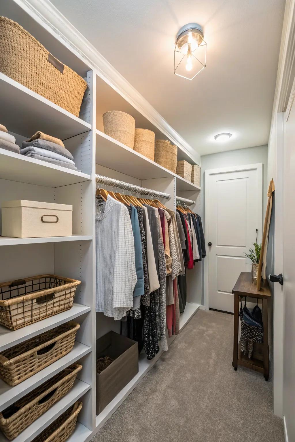 Ceiling area offers extra storage opportunities.