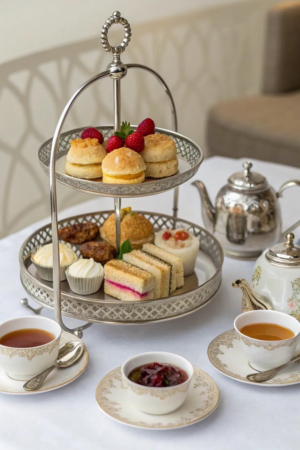 A sophisticated tea tray for a relaxing moment.