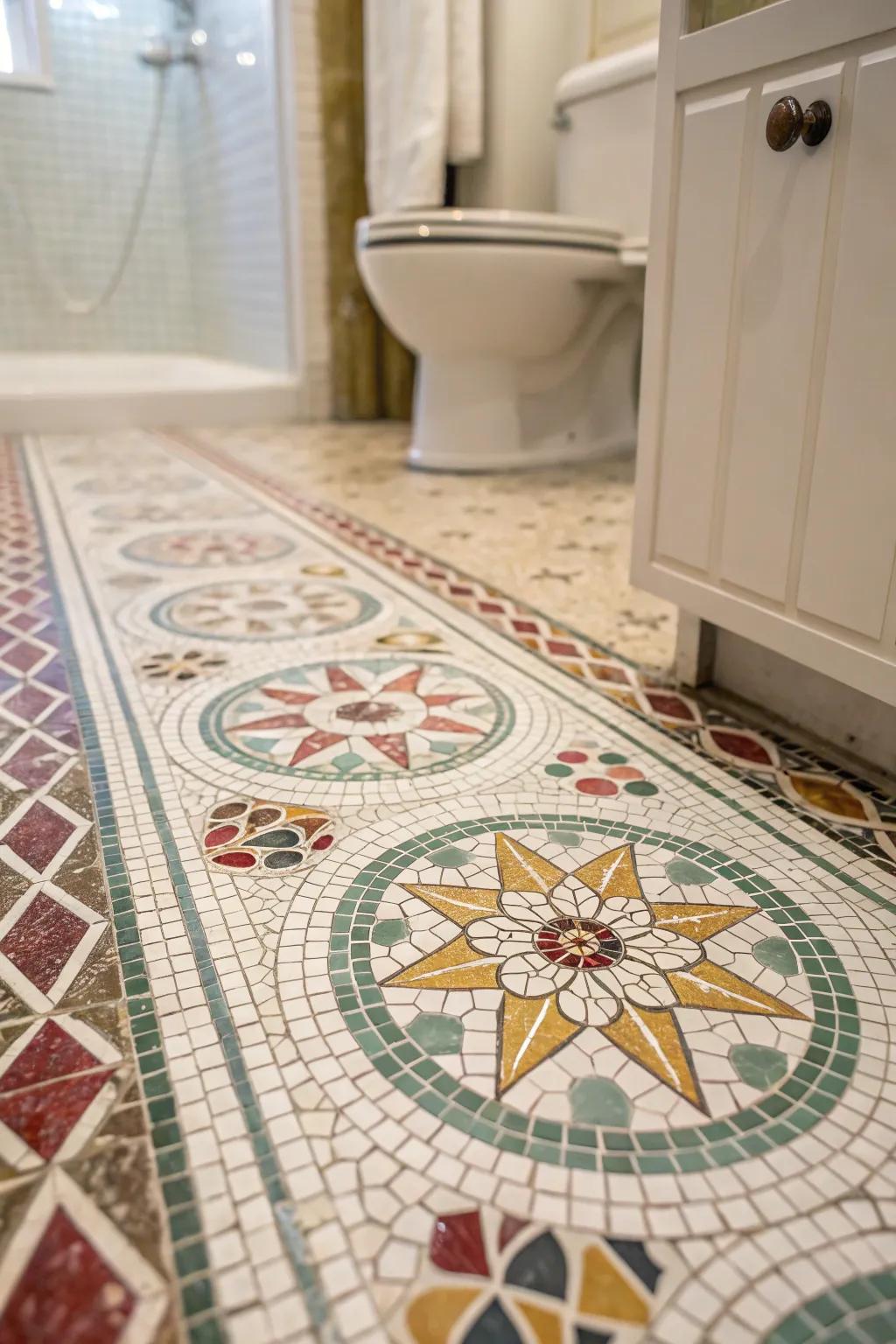 Artwork tiles craft an artistic and complex visual narrative.