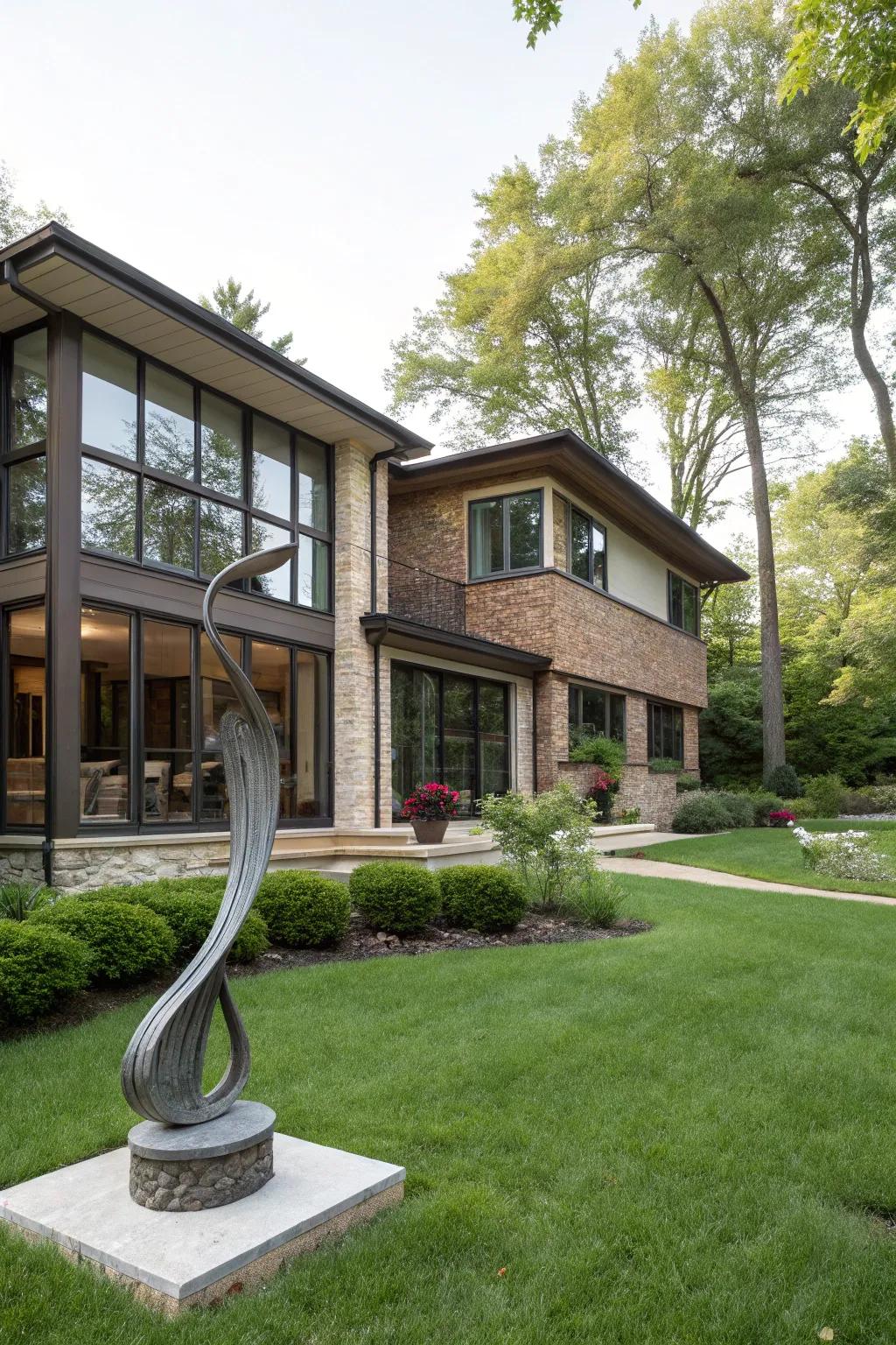 Outdoor art fosters a singular focal point.