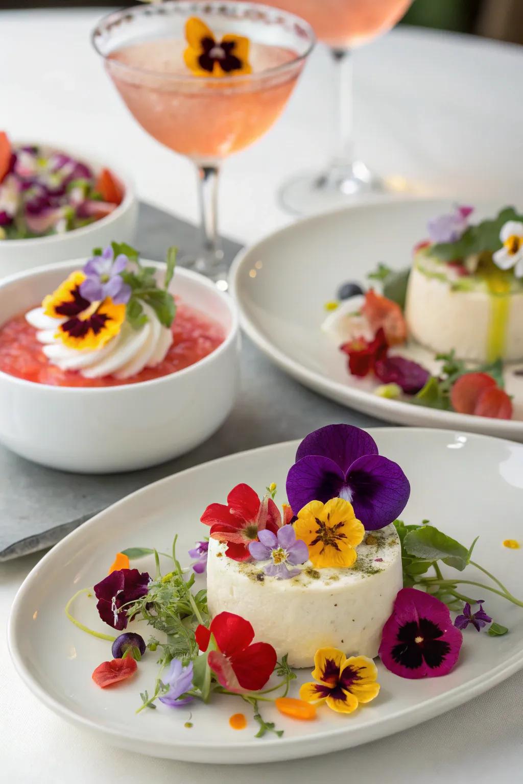Refine your menu with the dainty allure of culinary flowers.