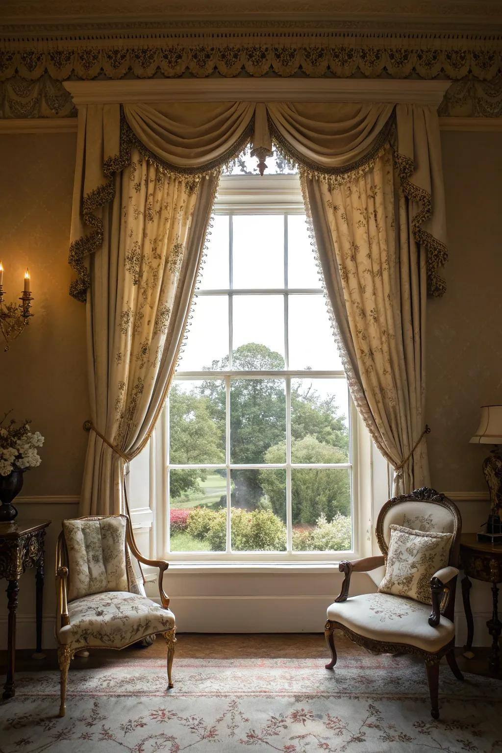 Victorian-style trim adds timeless beauty and intricate details.