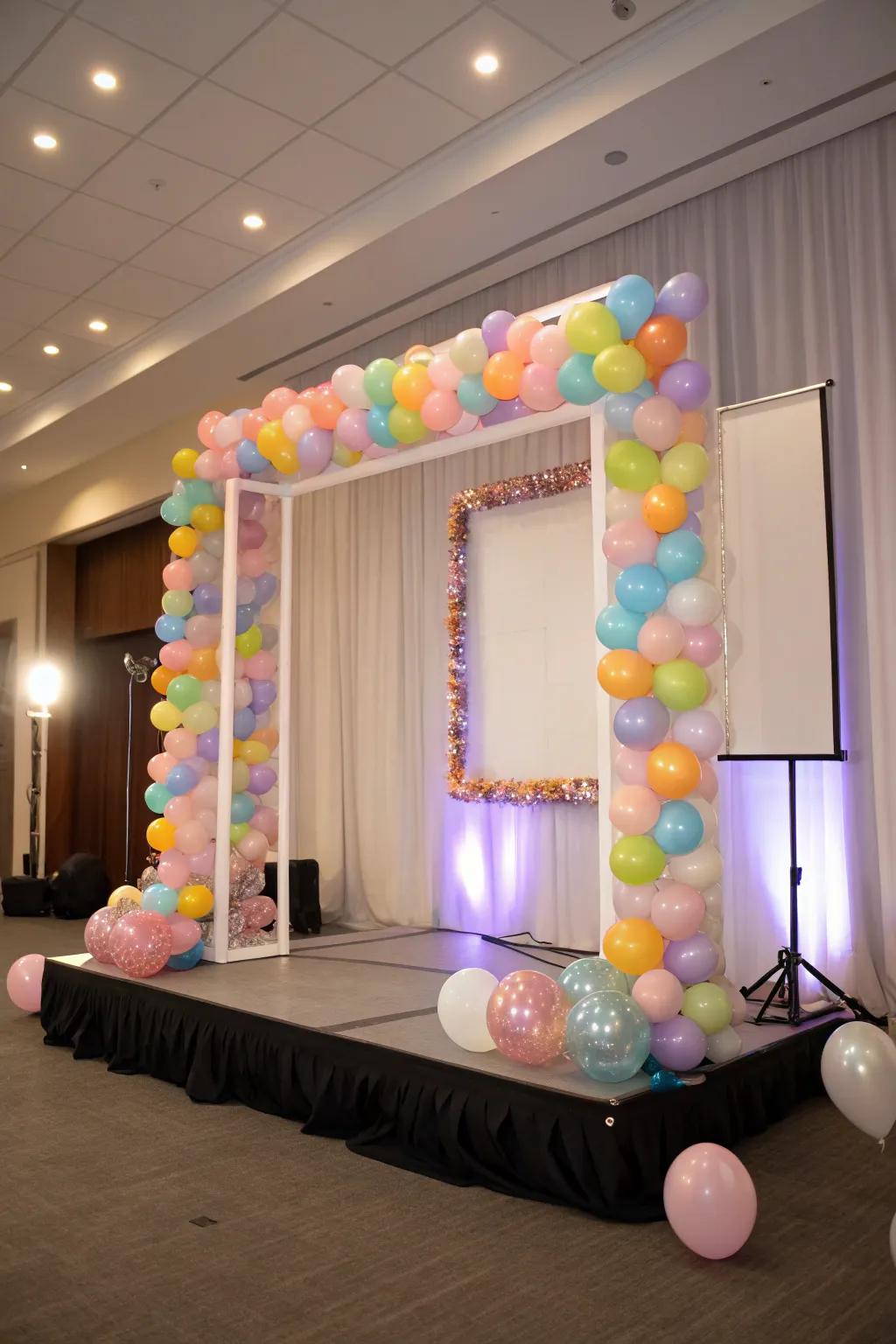 A balloon portrait border for capturing memorable moments.