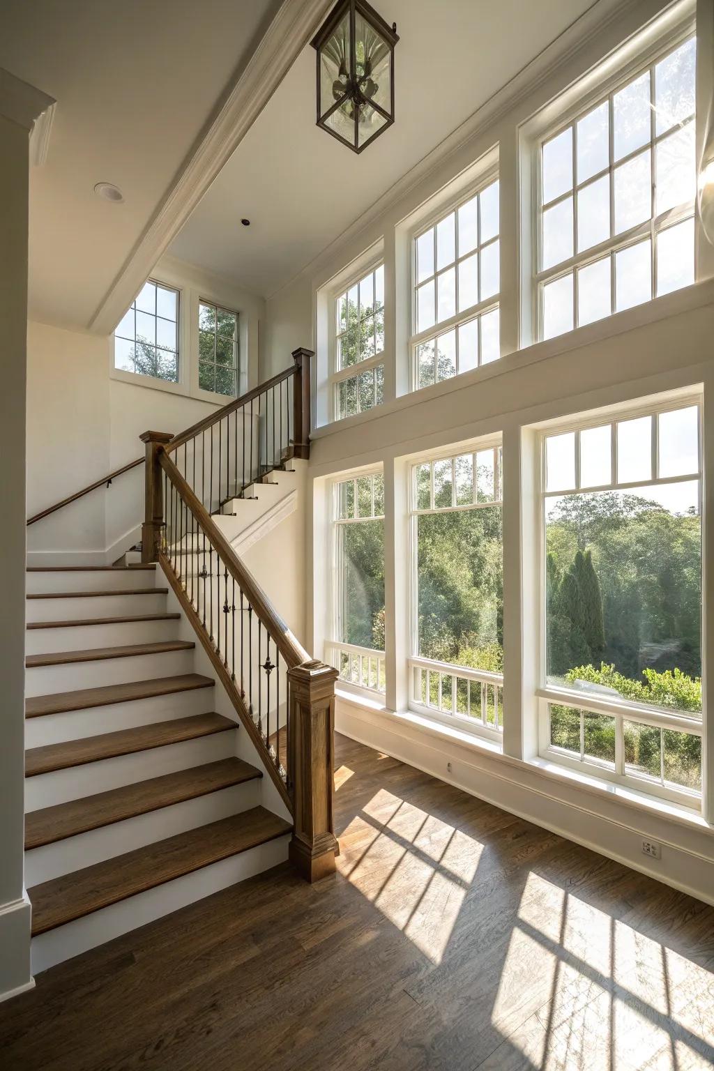 Natural light can make your stair area feel open and inviting.
