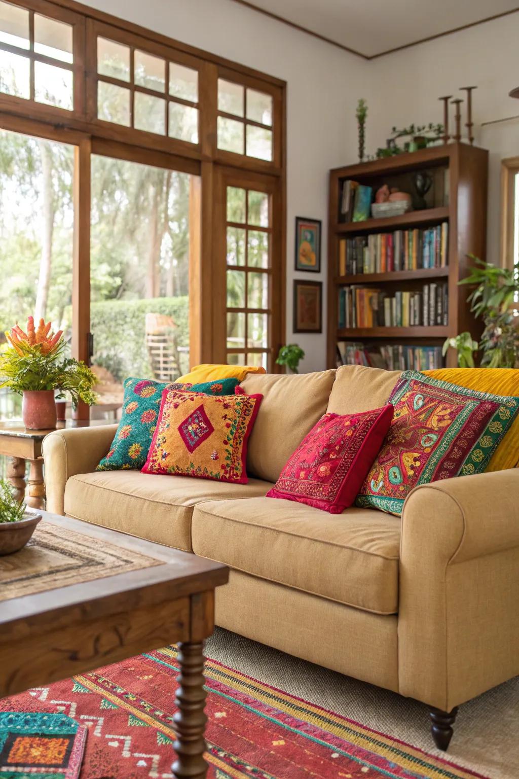 Vibrant color enhancements introduce energy and vibrancy to the room.