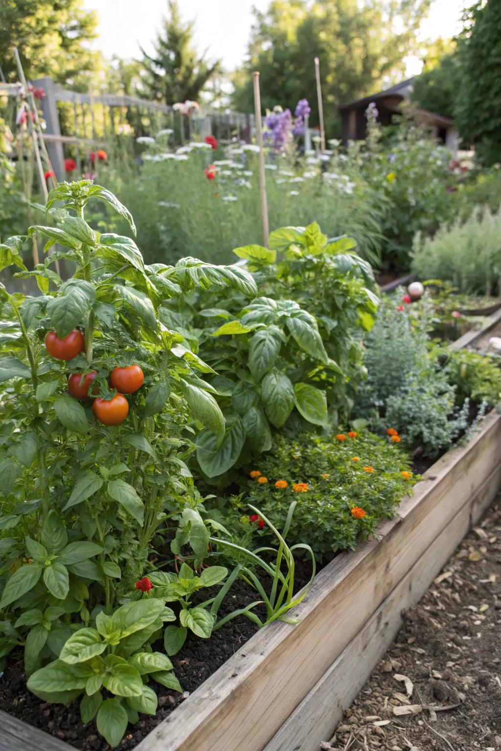 Companion planting encouraging harmony and improved growth in your tea garden.