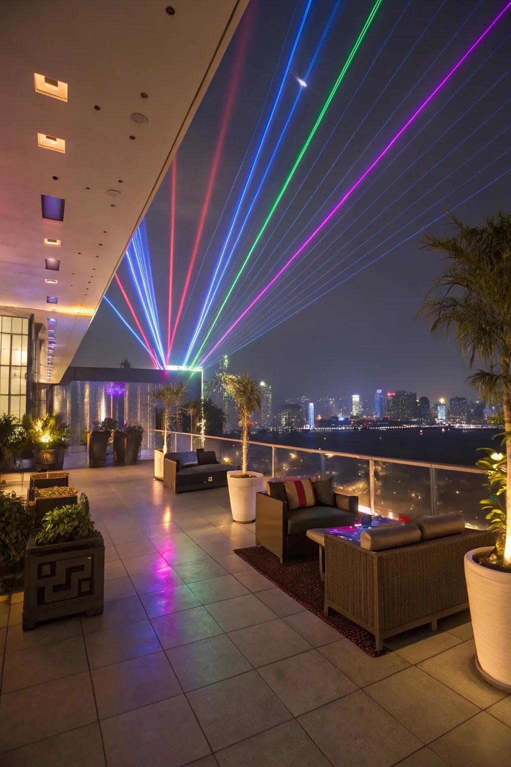 Laser lights make terraces a spectacle.
