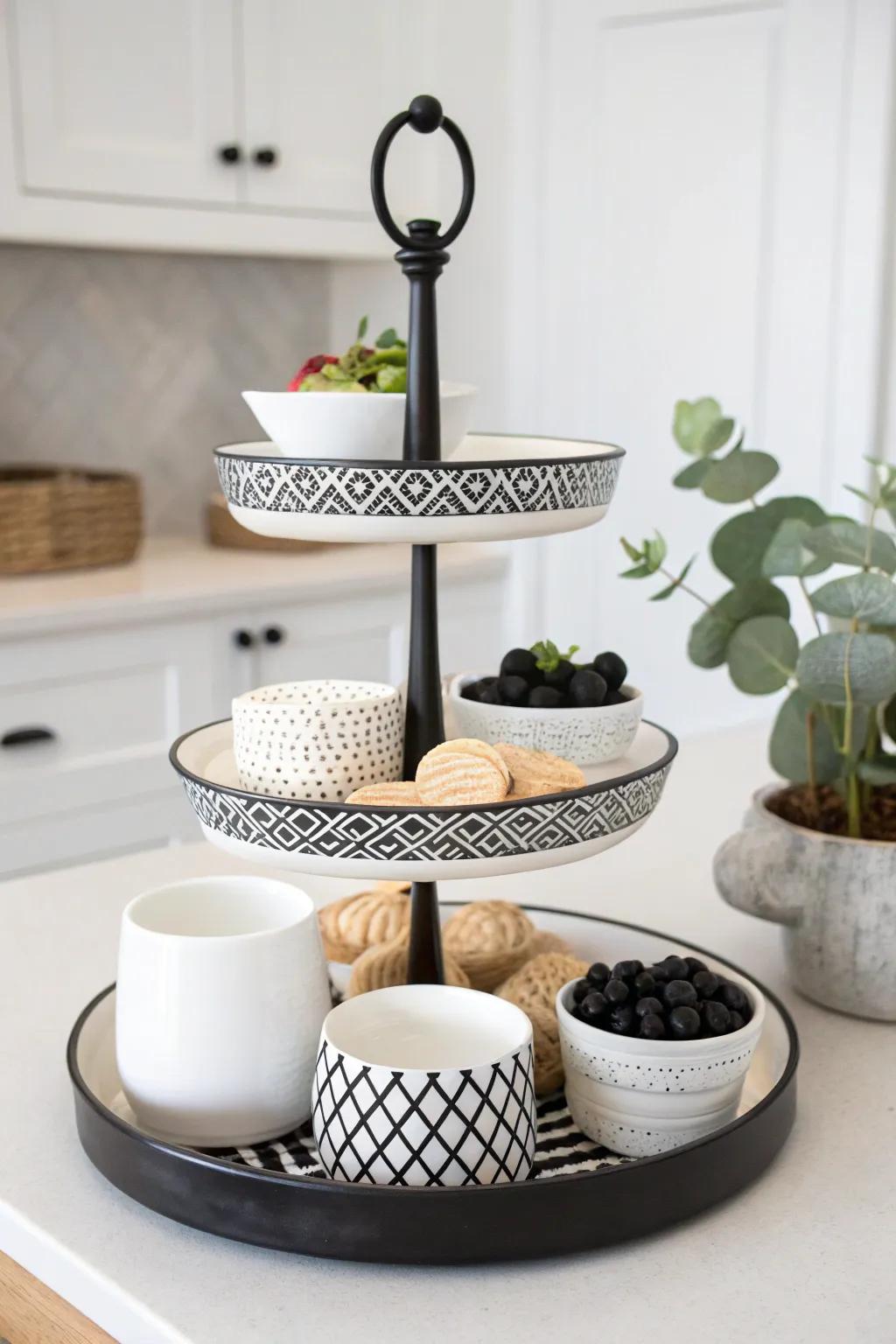A monochrome-themed display radiating sophistication.