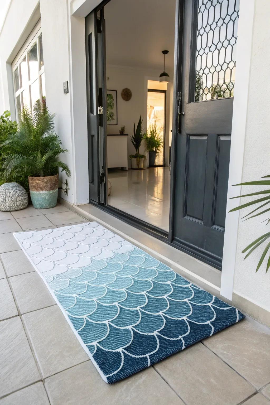 Achieve a soothing essence with gradient tile designs.