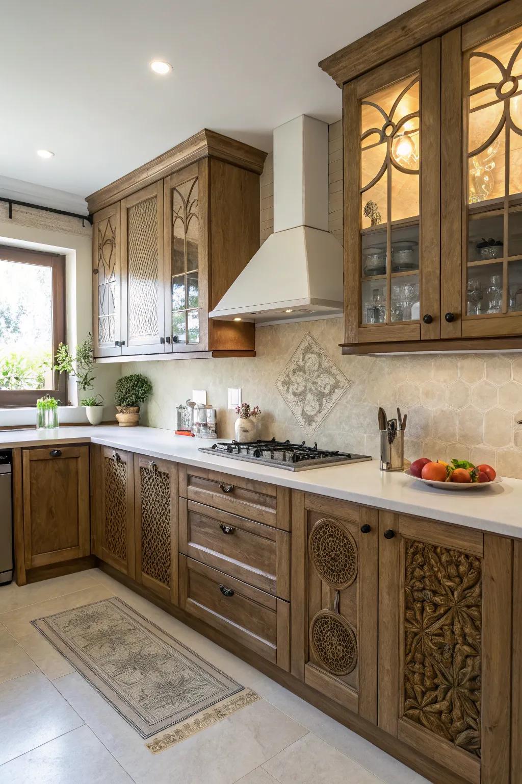 Unconventional cabinet contours can distinguish your kitchen design.