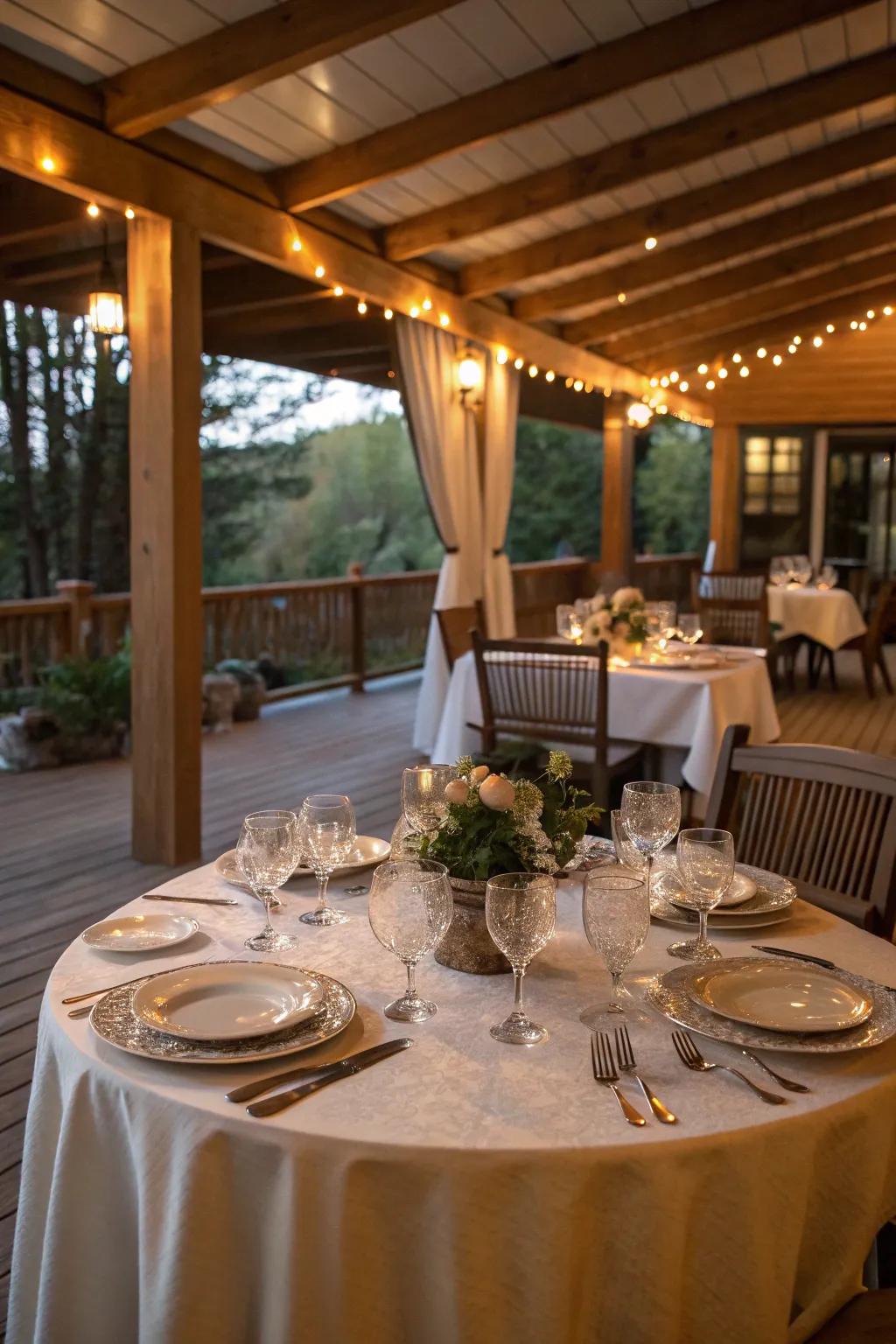 Dine with flair beneath your deck.