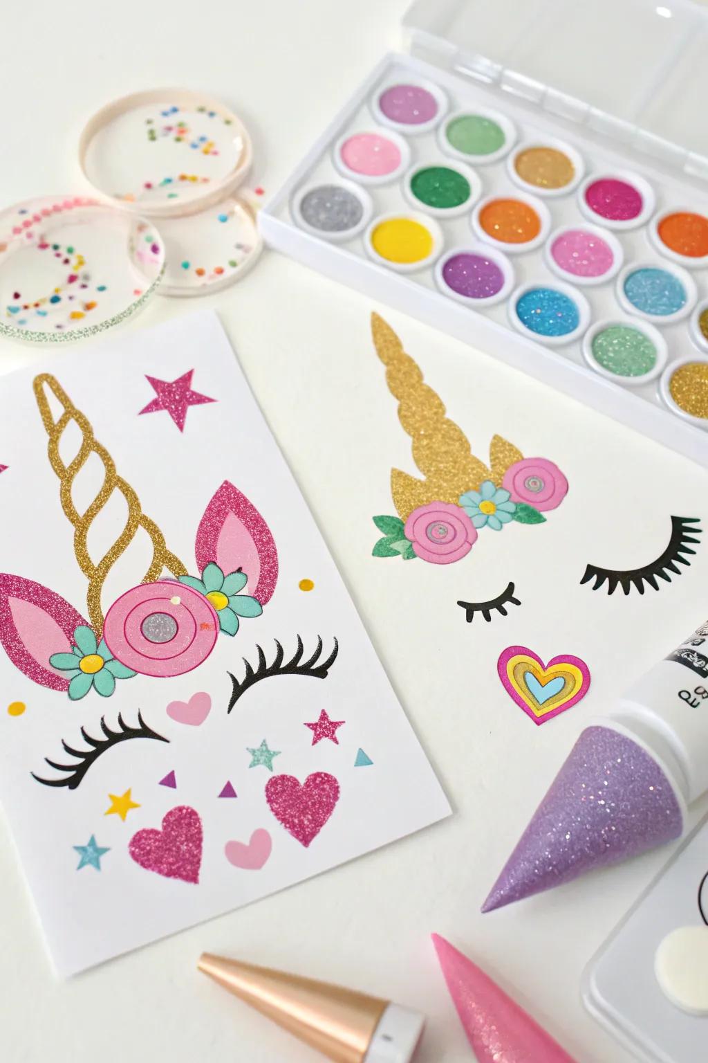 Creative equine face sticker ensembles for individualized amusement.
