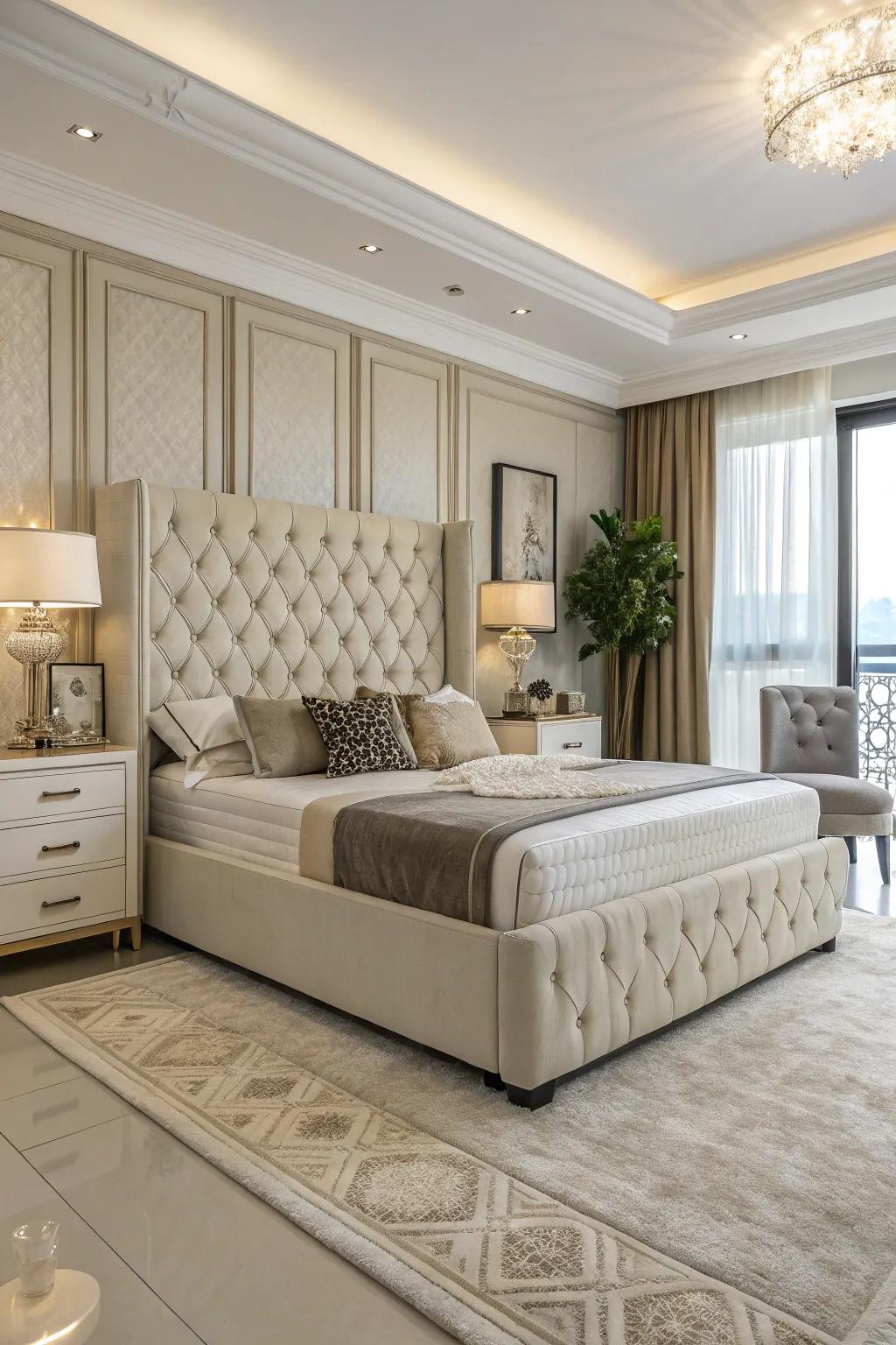 Hydraulic beds combine luxurious design with clever storage options.