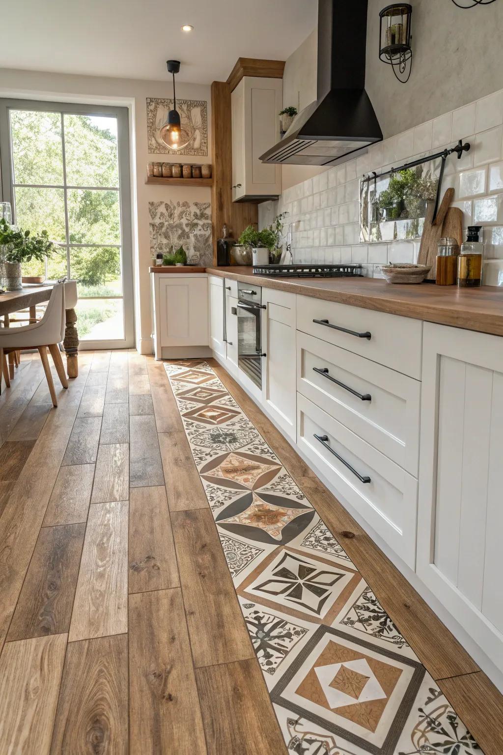 Blend natural textures with modern designs using vinyl.