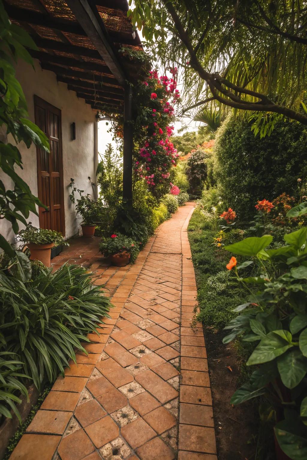 Baked clay tiles infuse warmth and Mediterranean charm.