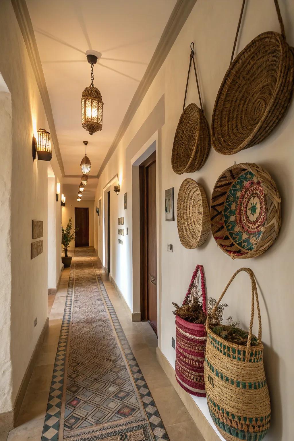 Contribute charm to hallways with ornamental vessel presentations.