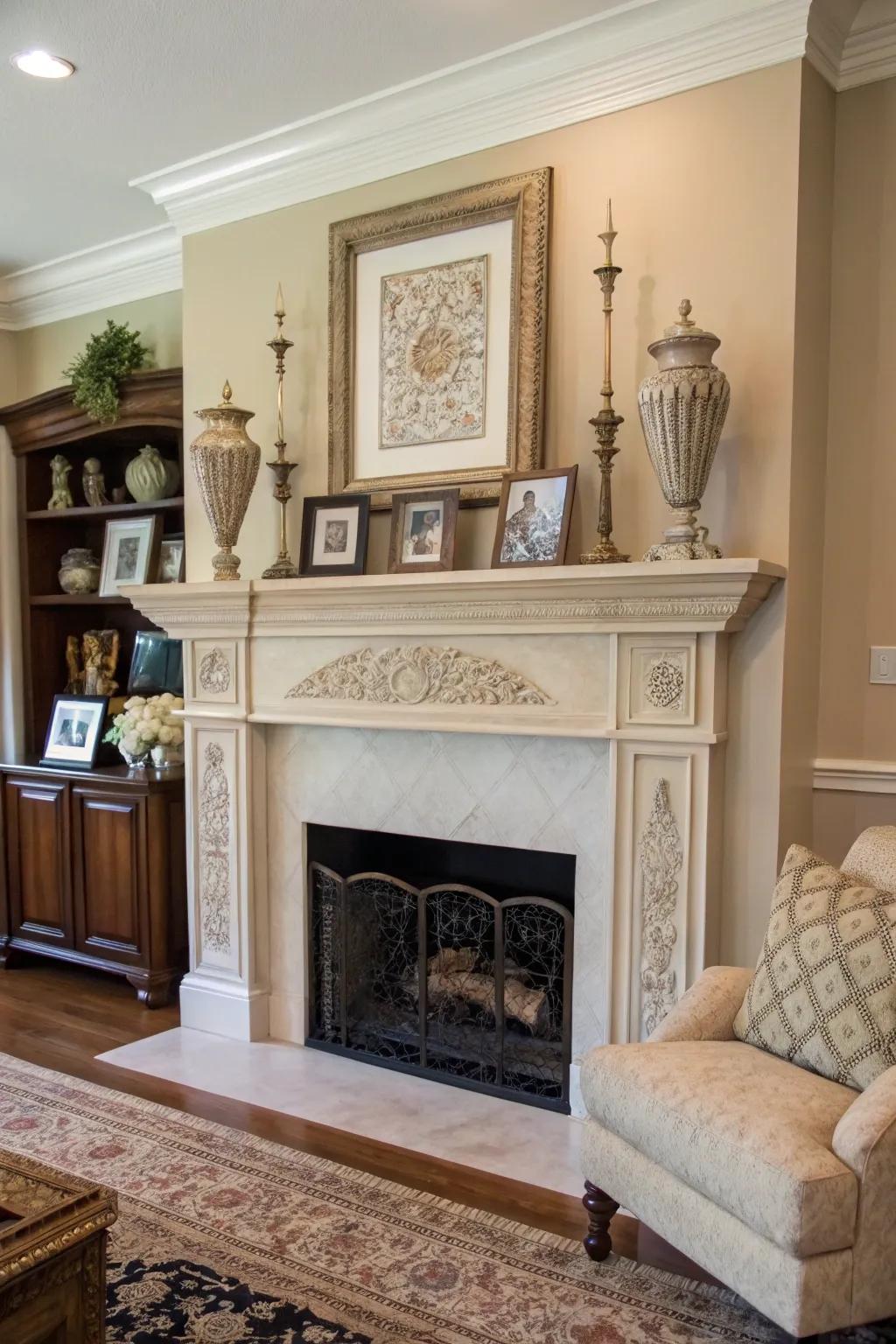 Antique mantels add timeless charm to any room.