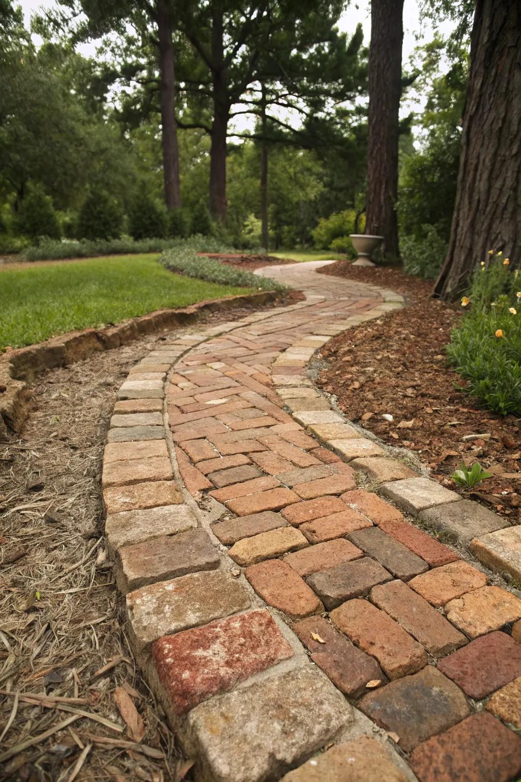 Crushed block adds warmth and color to flagstone paths.
