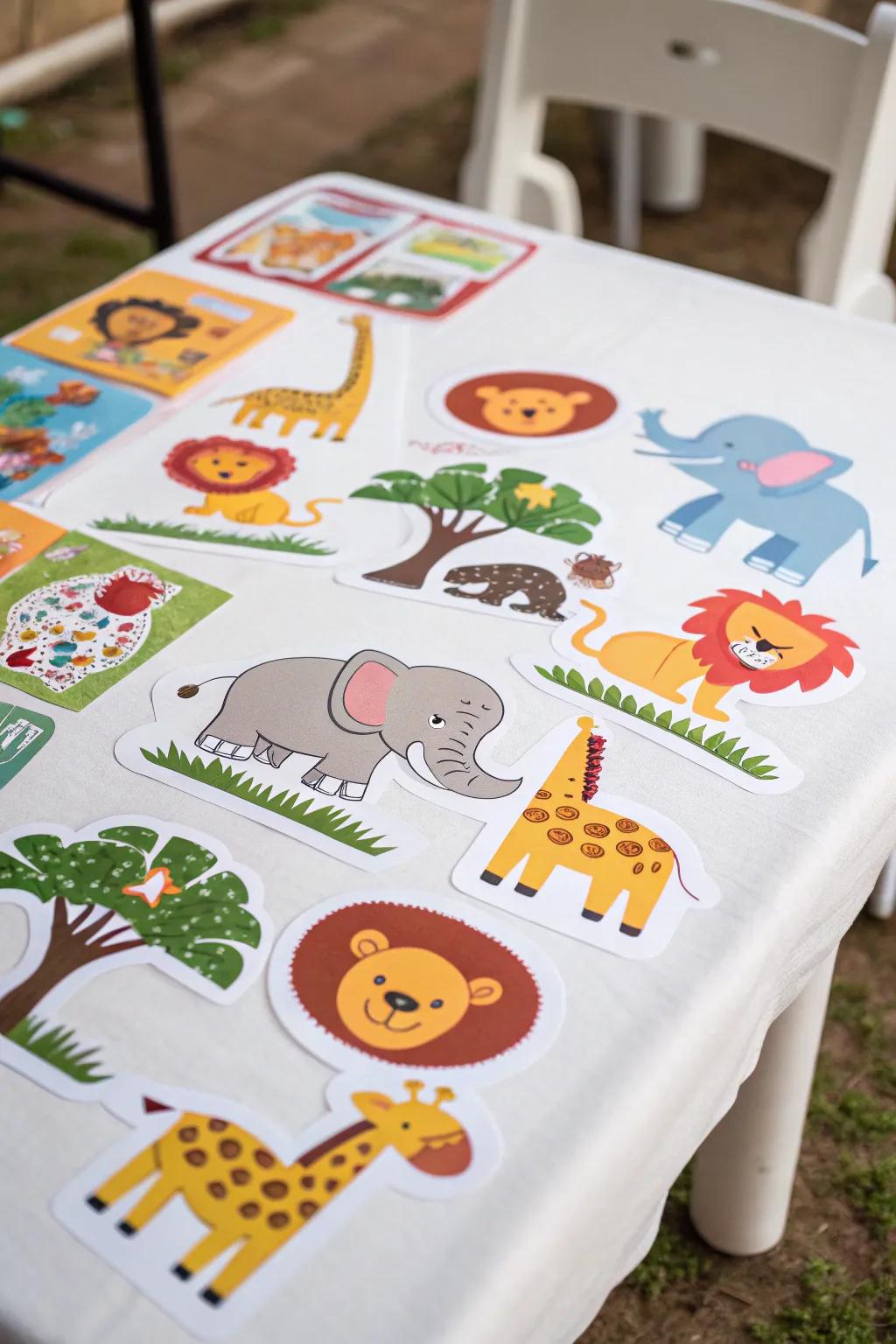 Safari-themed decals incorporate a playful component to all celebrations.