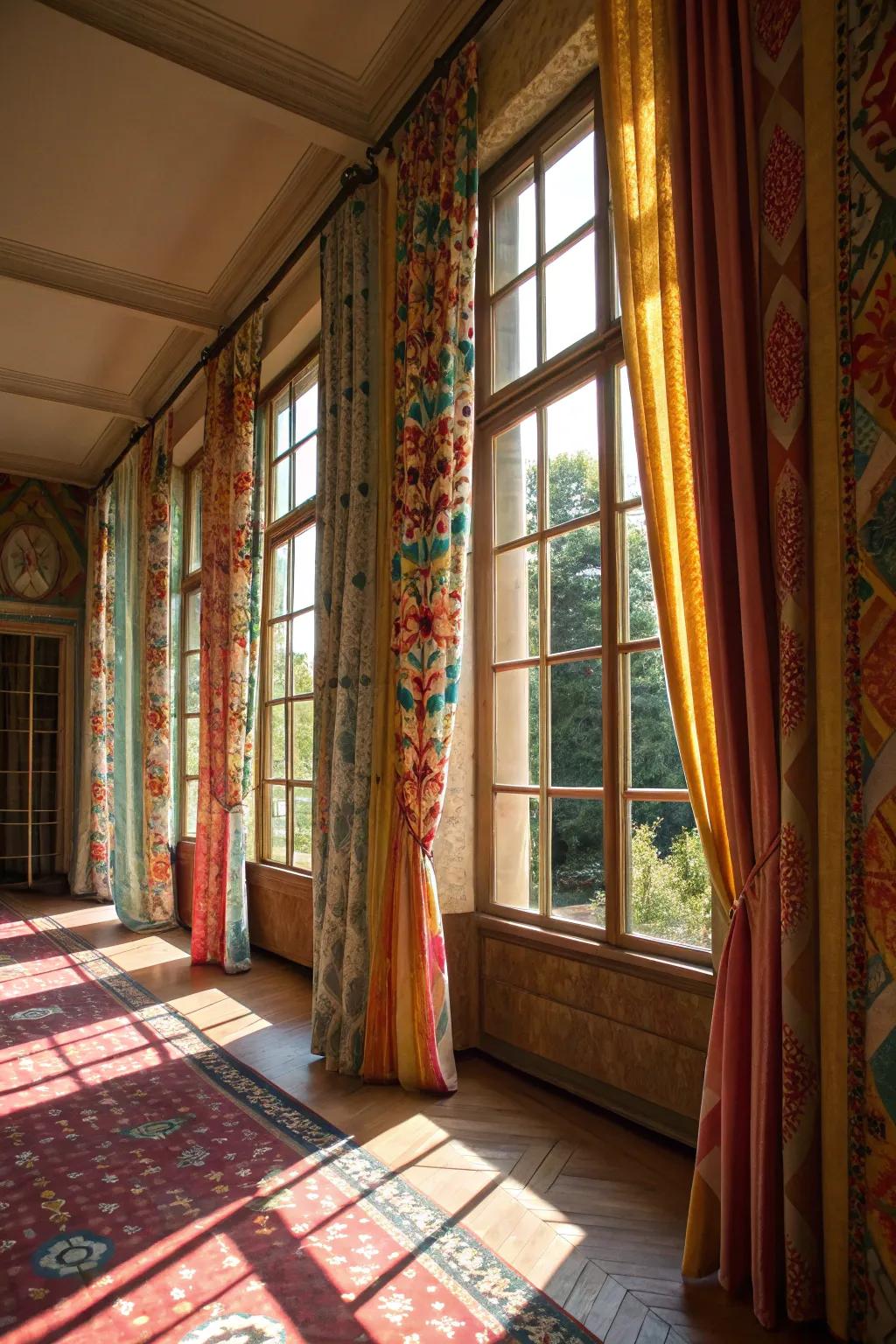 Patterned drapes add a dash of character.