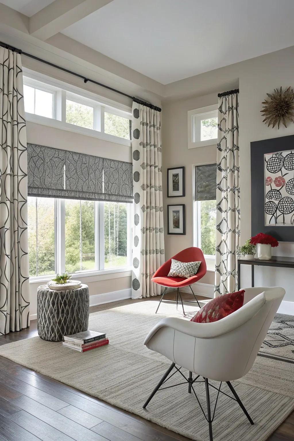 Embrace modernity with off-center window designs.