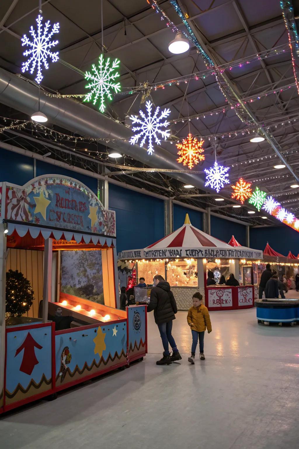 Partake in the festive amusement of a wintry fair.