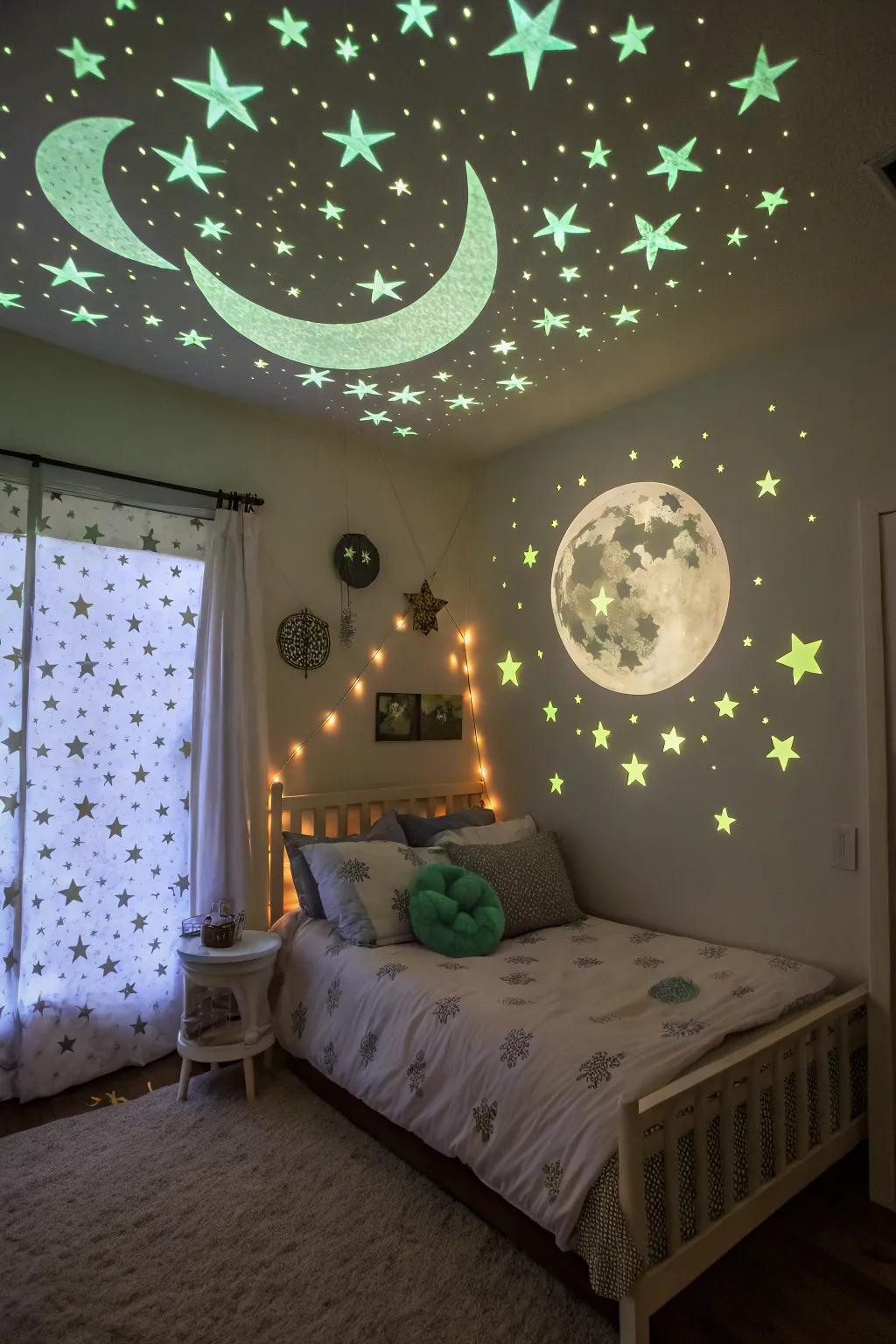 Celestial highlights deliver a timeless elegance to the space.