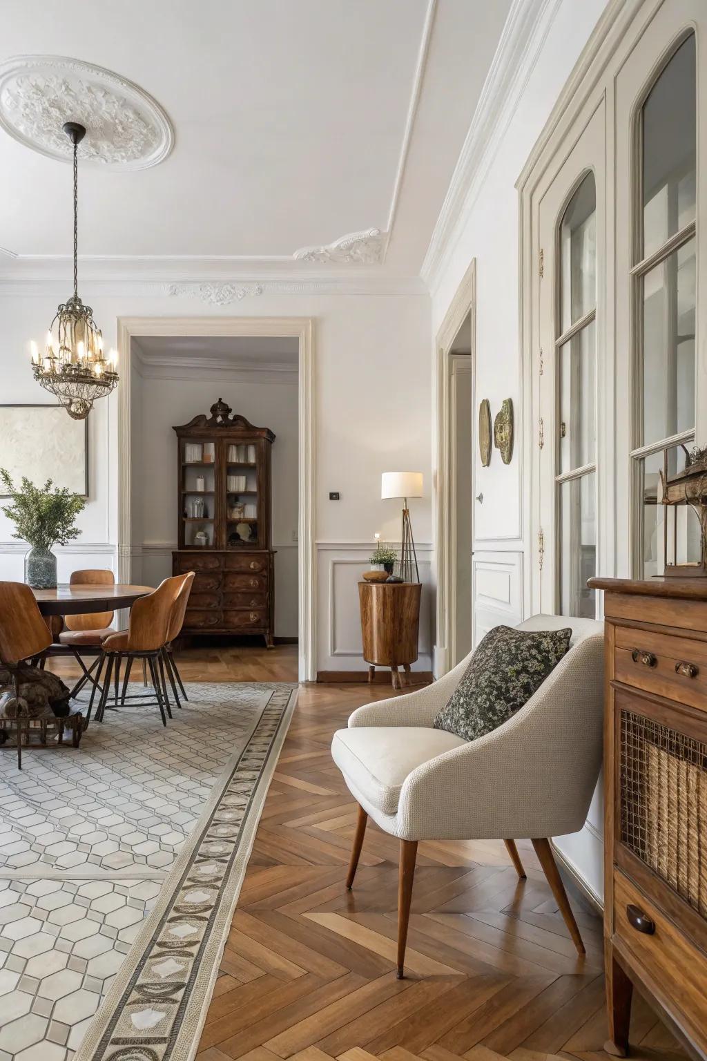 Blending vintage and contemporary elements in shifts fashions a timeless visage.