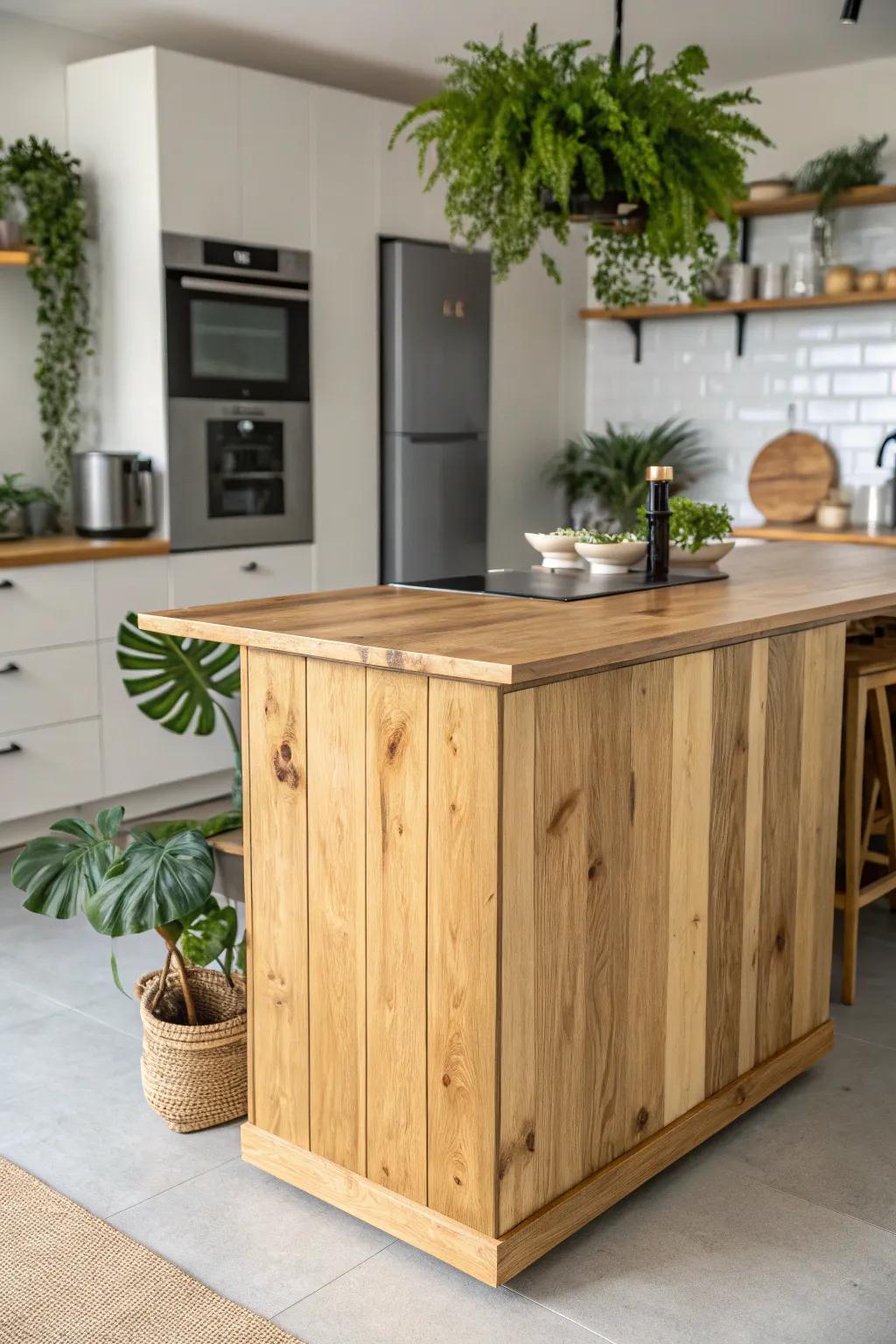 This environmentally friendly island blends sustainability with design.