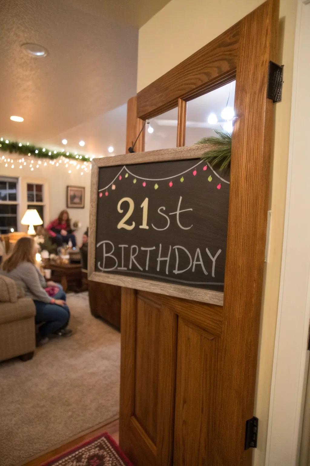 Chalk art decorations offer a personal and interactive touch.