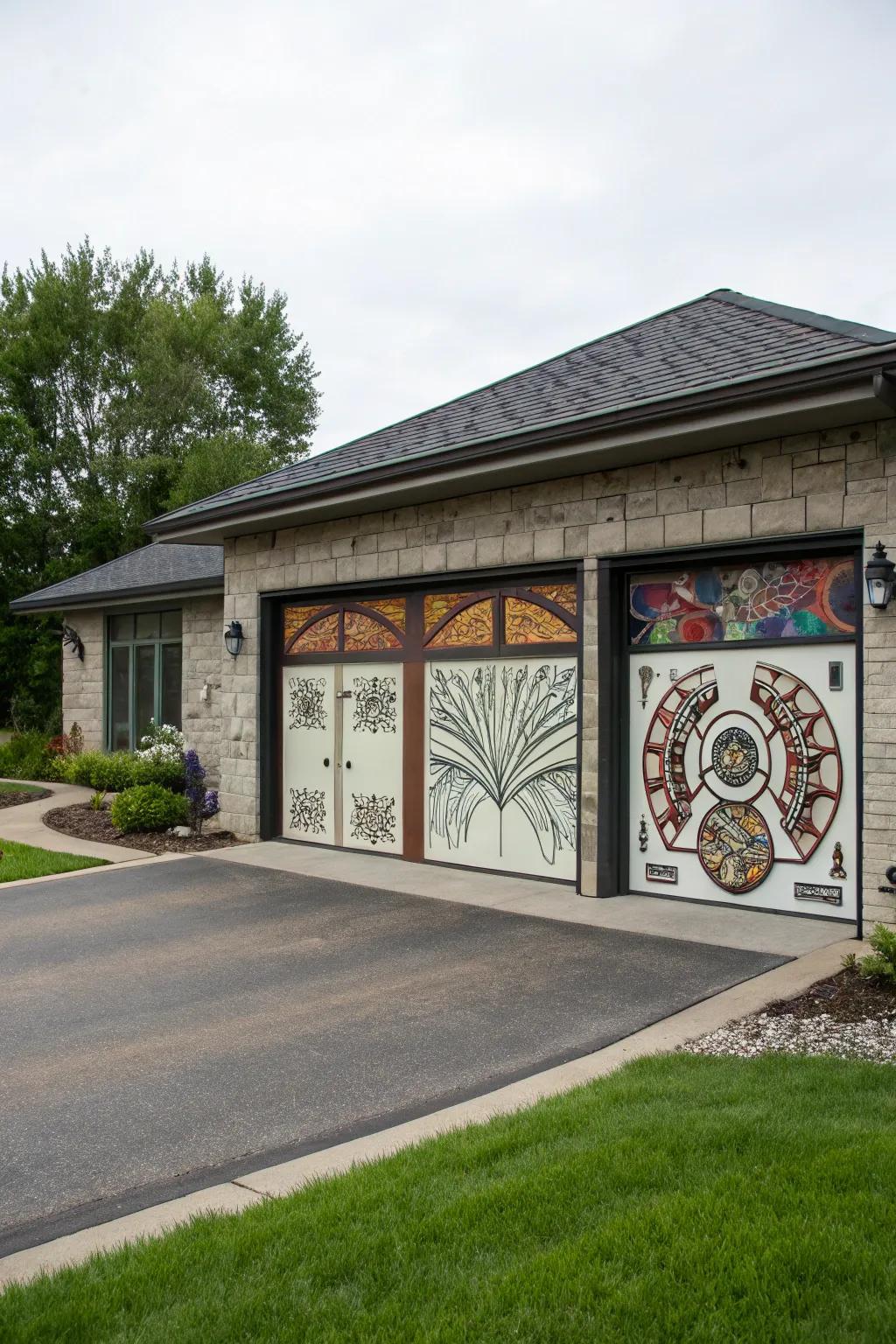 Express your style with artistic garage entrance designs.