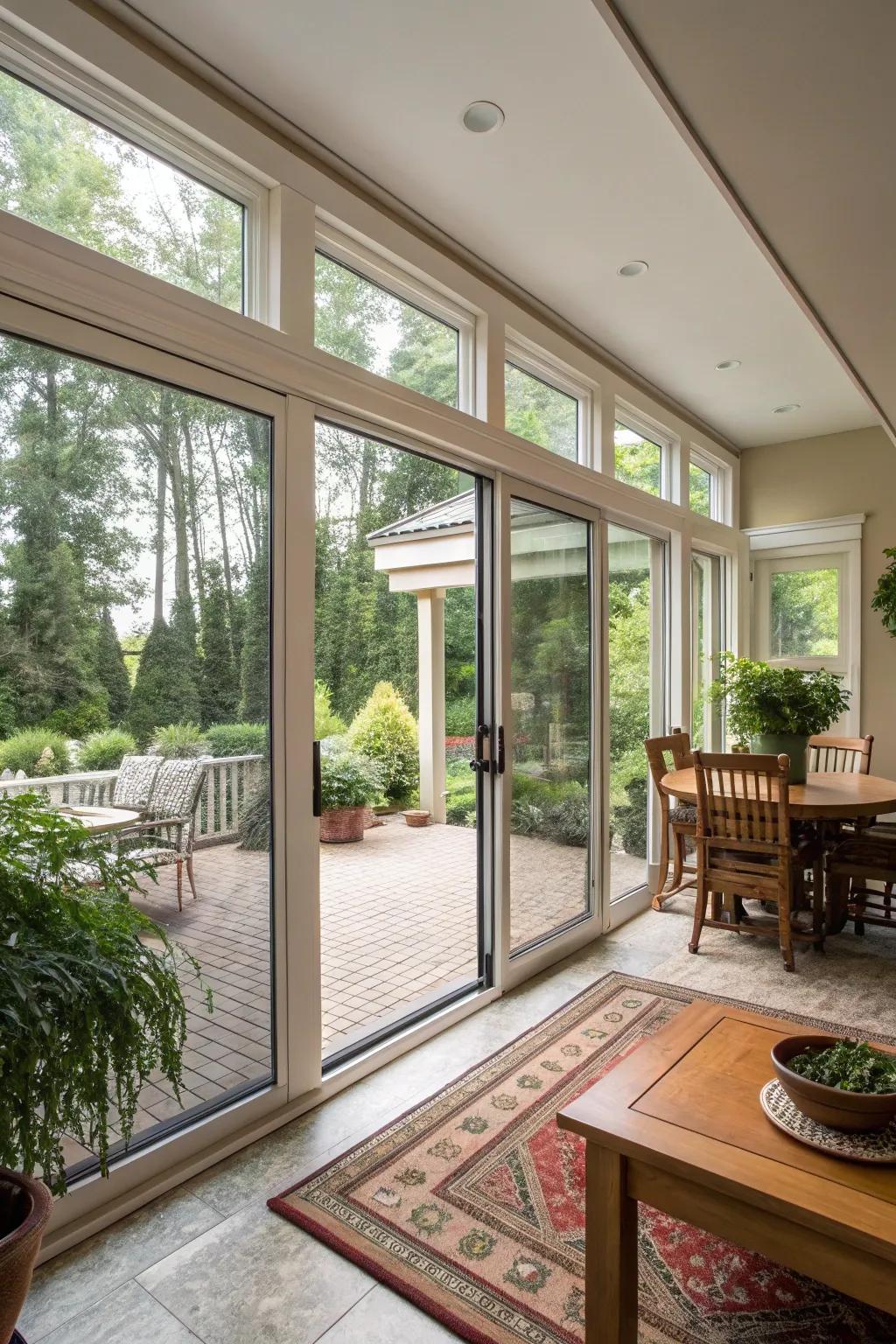 Sliding panels deliver seamless indoor-outdoor flow.