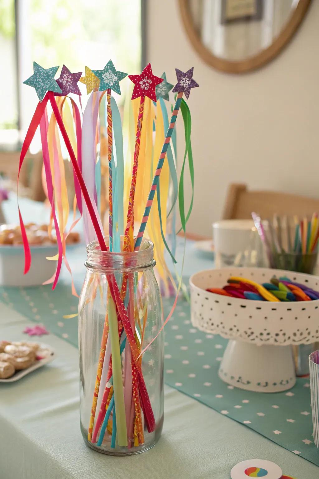 Handcrafted ribbon batons for a whimsical touch
