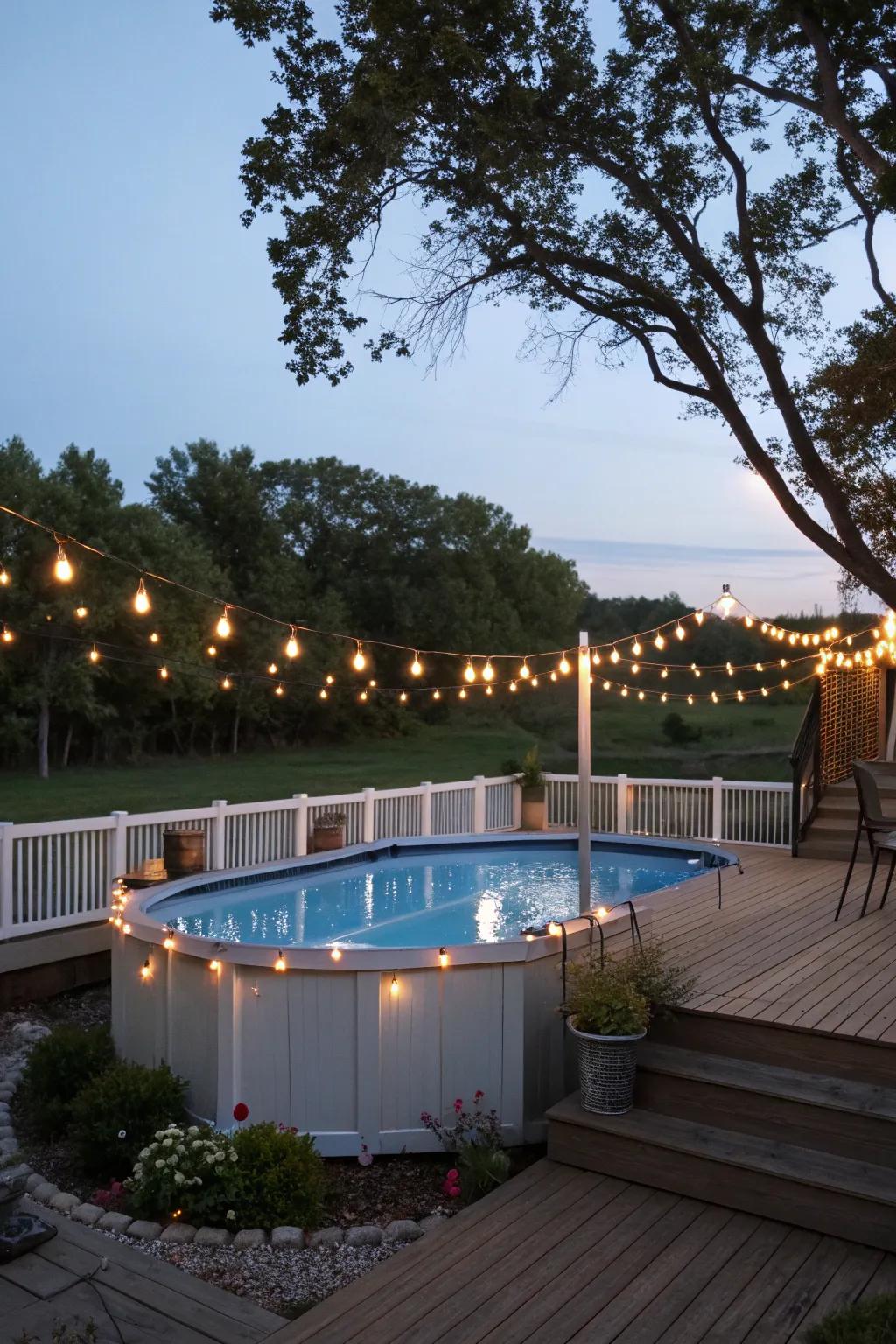 Illuminate your deck through enchanting exterior lighting.