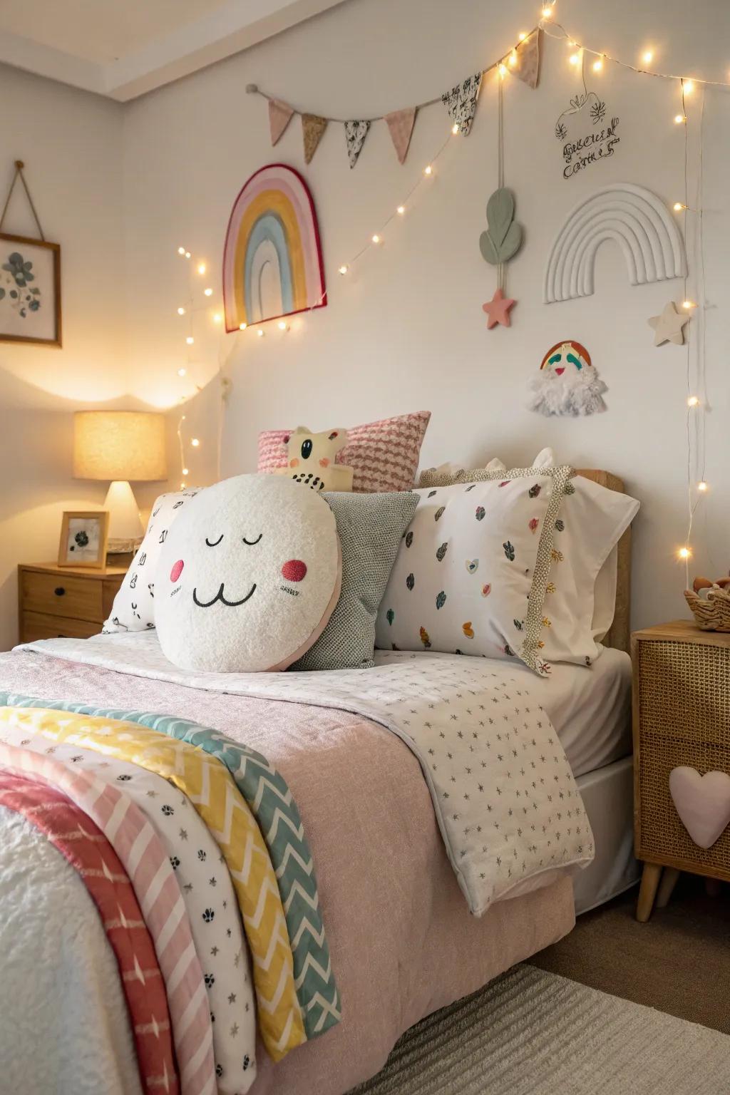 Playful charm is infused through the incorporation of whimsical decor.