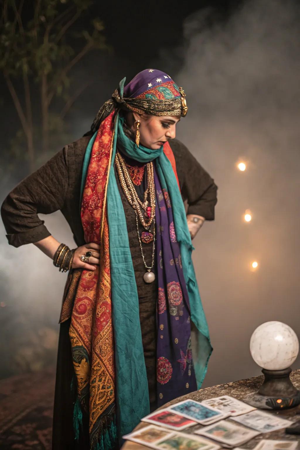 A clairvoyant enshrouded in enigma and vibrancy.