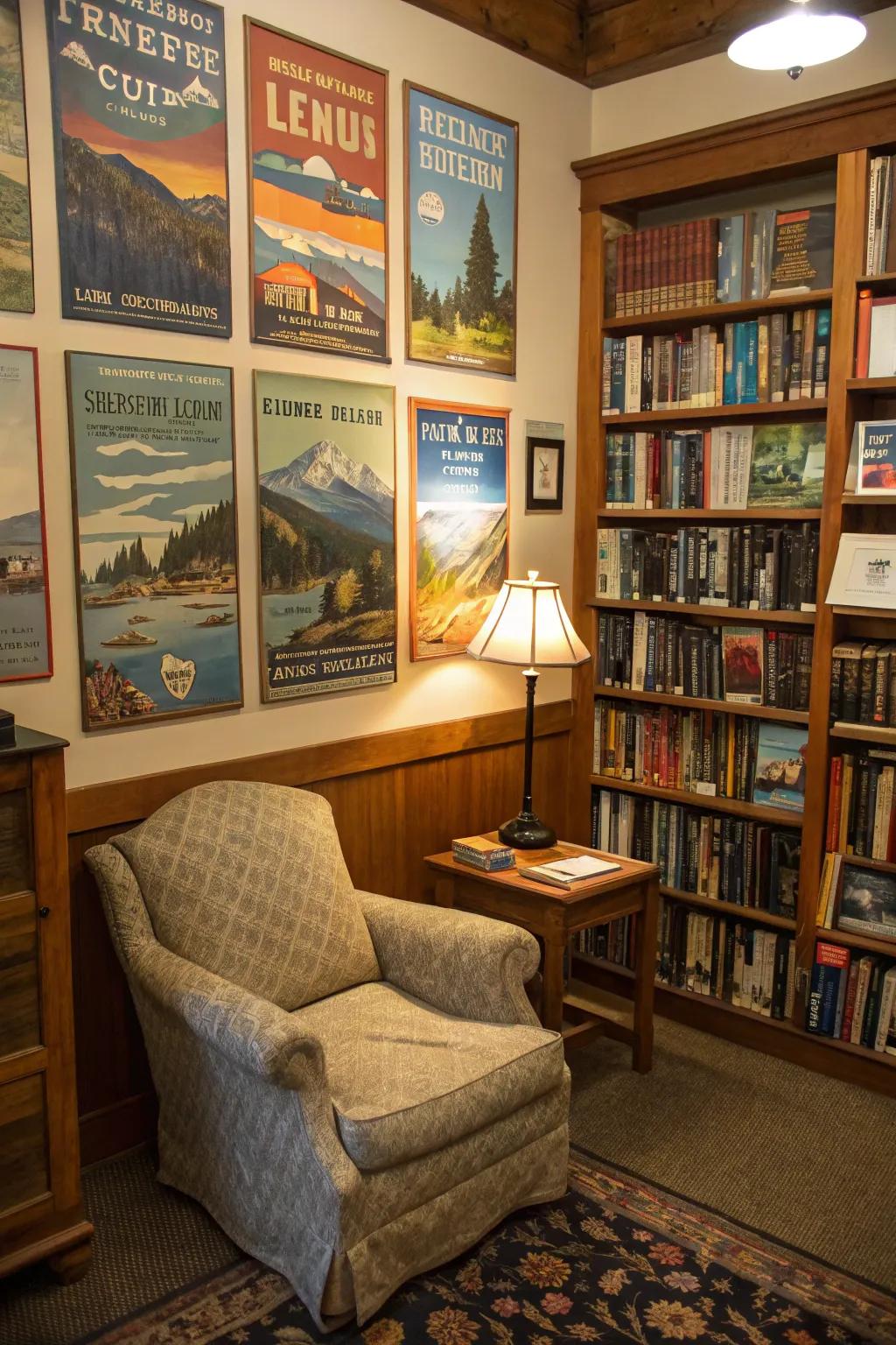 Classic era travel artworks evoke wanderlust and adventure.